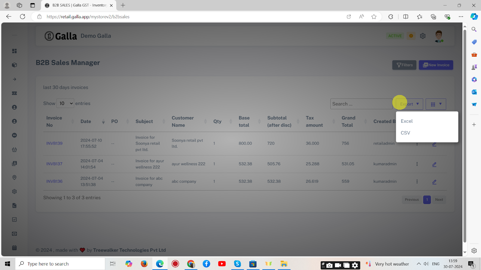 Once done, export the sheet as Excel or CSV to your desktop.