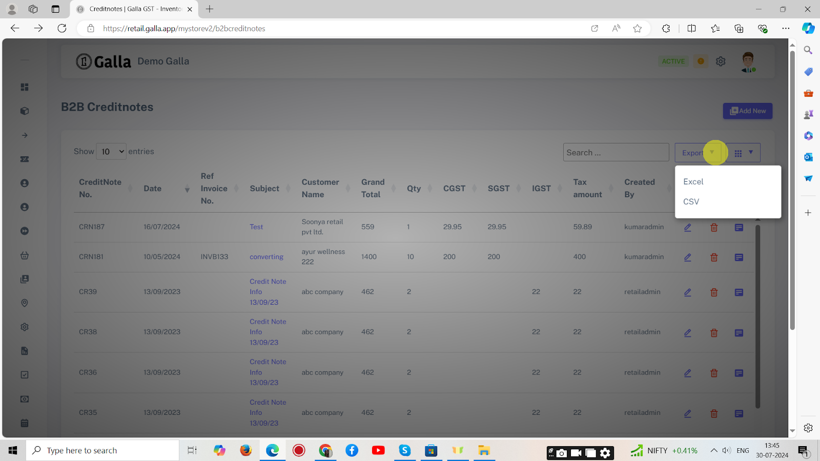 Once done, export the sheet as Excel or CSV to your desktop.